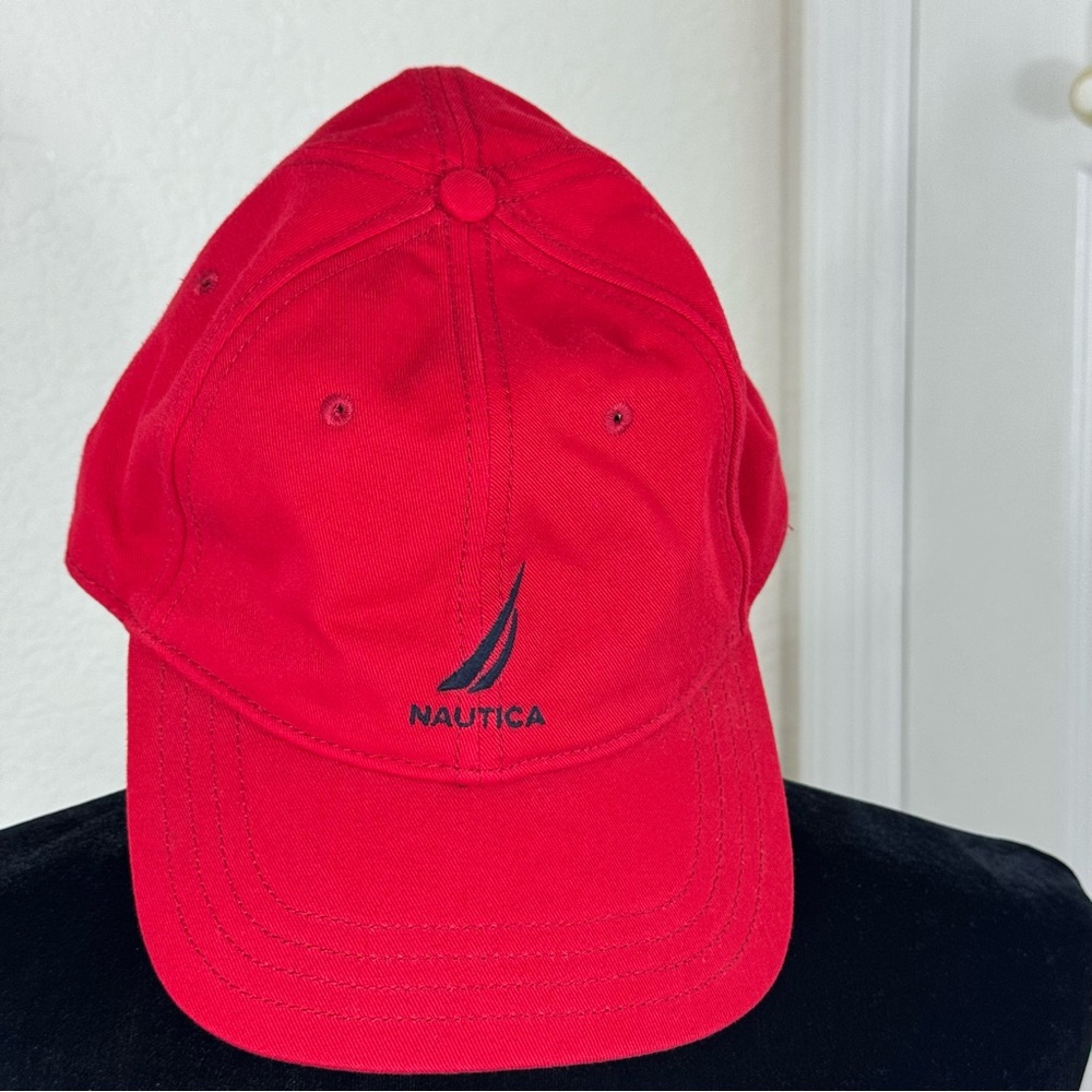 Nautica Logo Adjustable Men’s Baseball Cap Red and Blue